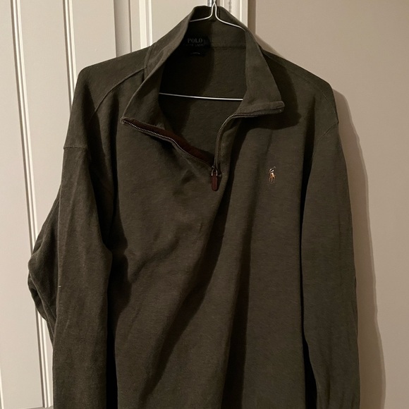Ralph Lauren men army green half zip sweater XXL - Picture 1 of 4